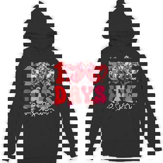 100 Days Of School Retro Disco Hearts 100Th Day Of School Hoodie - Thegiftio
