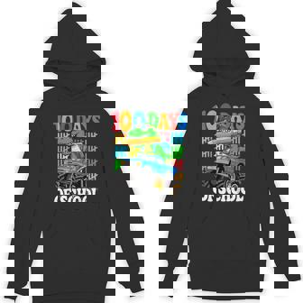 100Th Day Of School Monster Truck Dinosaur 100 Days School Hoodie - Thegiftio