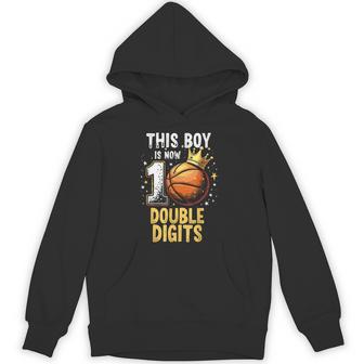 10Th Birthday Boys This Boy Double Digits Ten Year Old Hoodie | Seseable UK