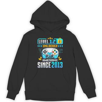 12 Year Old 2013 Level 12 Unlocked 12Th Birthday Boys Hoodie - Thegiftio UK