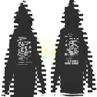 1973 Dog Paw Print Vintage Hoodie | Mazezy