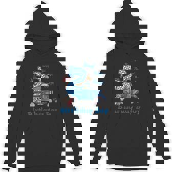 2Nd Birthday Boy Little Blue Truck Two Year Old Birthday Hoodie | Mazezy