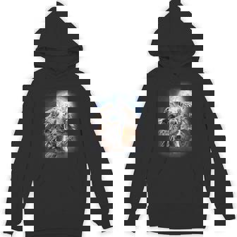 3 Hares Howling At The Moon Hare Rabbit Bunny Lover Unisex Hoodie - Monsterry