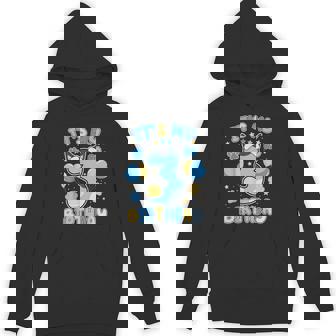 3Rd Birthday Boy Blue Dog Theme Party Three Cool 3 Year Old Hoodie - Monsterry
