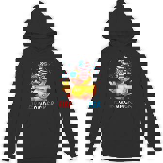 4th July Patriotic Firecracker Rubber Duck Firequacker Unisex Hoodie - Monsterry