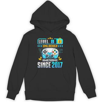 8 Year Old 2017 Level 8 Unlocked 8Th Birthday Boys Hoodie - Thegiftio UK