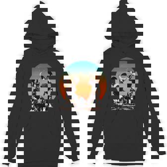 African Painted Wild Dogs Sunset Moon Wild Dog Lovers Unisex Hoodie - Monsterry