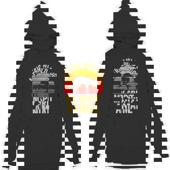 African Wild Dog Is My Spirit Animal Vintage Retro Sunset Unisex Hoodie - Monsterry