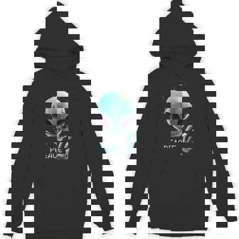 Alien Peace Sigh Hand Cool Space Futuristic-Psychedelic Unisex Hoodie - Monsterry