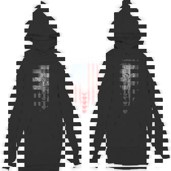 American Flag Hearts Bald Eagle Patriotic Vintage Usa Hoodie - Seseable