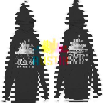 Austin Texas Watercolor Skyline Home State Souvenir Unisex Hoodie - Monsterry