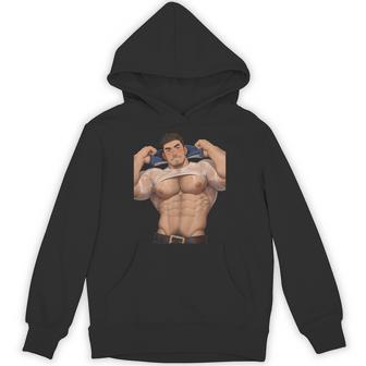 Barazoku Bara Tiddies Pecs Gay Men Queer LGBT MLM Muscle Unisex Hoodie - Monsterry