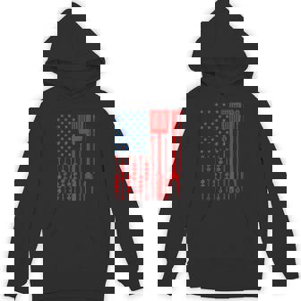 Barbecue Son Dad Husband Fathers Day American Flag Unisex Hoodie - Monsterry