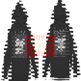 Baseball Cousin Coquette Bow Sport Lover Vintage Hoodie - Seseable
