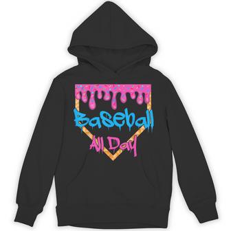 Baseball All Day Drip Home Plate Ice Cream Hoodie - Thegiftio UK