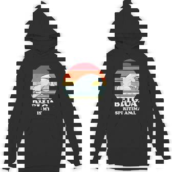 Beluga Whale Is My Spirit Animal As Belugas Retro Unisex Hoodie - Monsterry