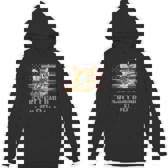 Best Ocicat Cat Dad Ever Retro USA American Flag Unisex Hoodie - Monsterry