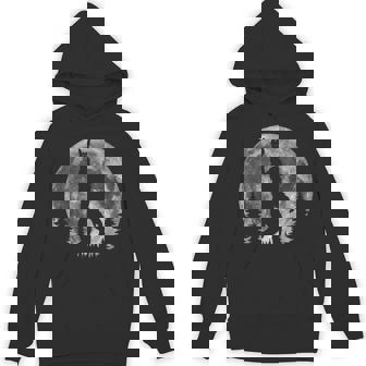 Bigfoot In The Forest Sasquatch Bigfoot Moon Hoodie - Thegiftio UK