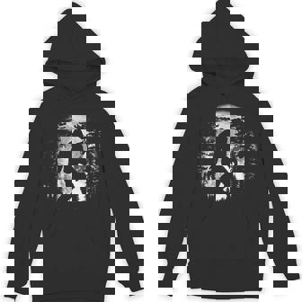 Bigfoot Night Stroll Cool Full Moon & Tree Tunnel Sasquatch Unisex Hoodie - Monsterry