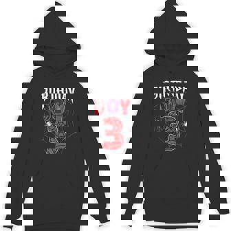 Birthday Boy 3 It's My 3rd Birthday Spider Party 3 Year Old Unisex Hoodie - Monsterry