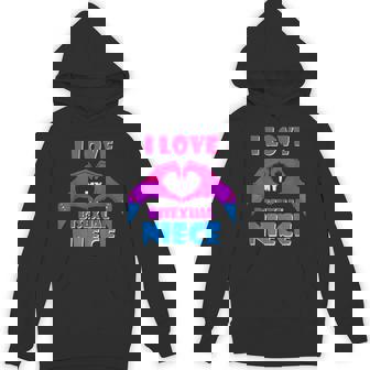 Bisexual Pride Flag Rainbow Bi Flag I Love My Bisexual Niece Unisex Hoodie - Monsterry