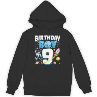 Boys 9Th Birthday Astronaut Space Planets Nine Years Old Hoodie | Seseable UK