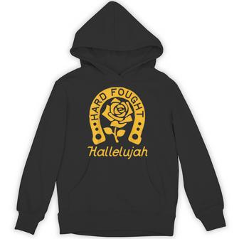 Brandon Hard Fought Hallelujah Praise Jesus Lake Merch Hoodie - Thegiftio UK