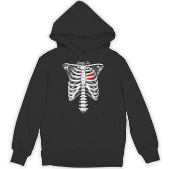 Broken Heart Skeleton Ribcage X-Ray Sad Breakup Heartbroken Unisex Hoodie - Monsterry