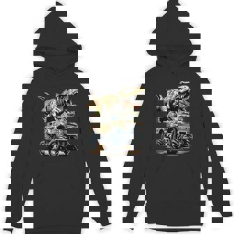 Camo Dinosaur T Rex Monster Truck Military Camo Boys Toddler Hoodie - Monsterry