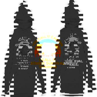 Camping Zombie Survival Training Apocalypse Short Sleeve Classic Fit Small Unisex Hoodie - Monsterry