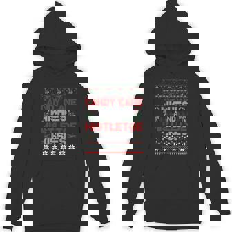 Candy Cane Wishes And Mistletoe Kisses Ugly Sweater Unisex Hoodie - Monsterry
