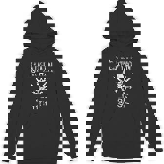 Captain Joe Vintage Personalized Pirate Party Skull Swords Unisex Hoodie - Monsterry
