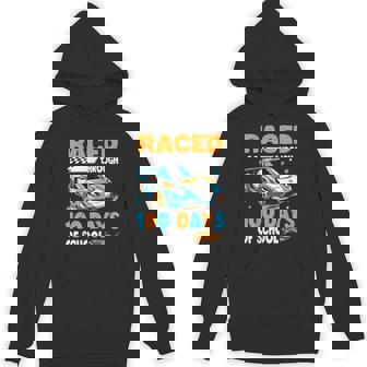 Car Raced Through 100 Days Of School Milestone Celebration Hoodie | Mazezy