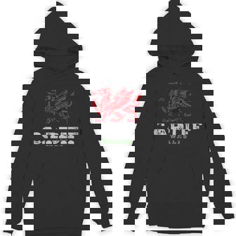 Cardiff Wales Welsh Dragon Flag Vintage Unisex Hoodie - Monsterry