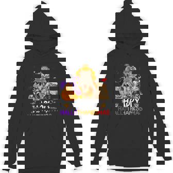 Cats Halloween And Merry Christmas Happy Hallothanksmas Unisex Hoodie - Monsterry