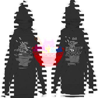 Cats In Ramen Anime Food LGBTQ Bisexual Flag Gay Pride Bi Unisex Hoodie - Monsterry