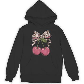 Cherry Cherries Leopard Bow Hoodie - Thegiftio UK