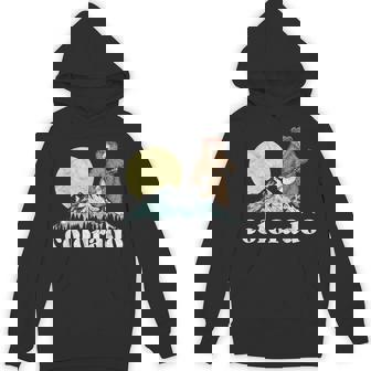 Colorado Banjo Bear Retro Style Mountains Sketch Unisex Hoodie - Monsterry