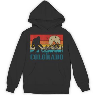 Colorado Bigfoot Vintage Rocky Mountains Hiking Camping Hoodie - Monsterry
