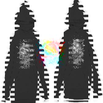 Colorful Basketball Tie Dye Color Splash Hoop Net Slam Dunk Unisex Hoodie - Monsterry