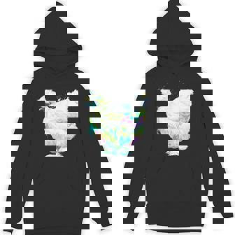 Colorful Splash Silkie Chicken Unisex Hoodie - Monsterry