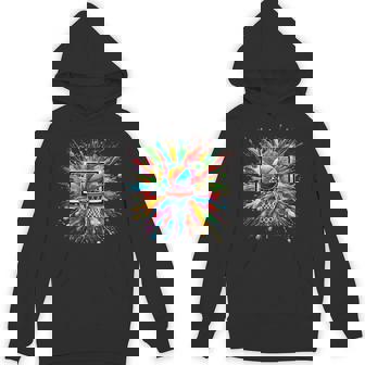 Colorful Tie Dye Basketball Hoop Splash Color Net Slam Dunk Unisex Hoodie - Monsterry