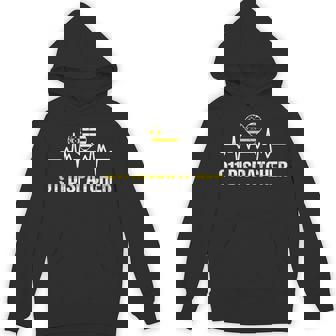 Cool 911 Vintage Usa Flag Heartbeat 911 Dispatcher Hoodie - Monsterry
