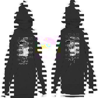 Cool Face Eagles With Mardi Gras Sunglass Cheer Eagles Fly Hoodie | Mazezy