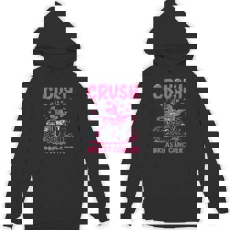 Crush Breast Cancer Awareness Monster Truck Pink Toddler Boy Unisex Hoodie - Monsterry