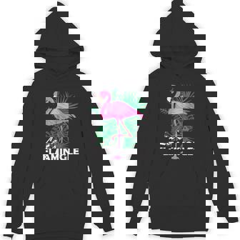 Cute Pink Flamingo Graphic Lets Flamingle Birthday Unisex Hoodie - Monsterry