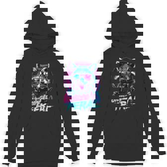 Cyberpunk Raccoon Unhinged And Feral Vaporwave Aesthetic Hoodie - Monsterry