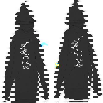 Dab Dabbing Skeleton Water Polo Halloween Swimming Team Unisex Hoodie - Monsterry