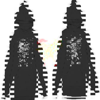 Dabbing Skeleton Santa Christmas Tree Lights Xmas Dab Boys Unisex Hoodie - Monsterry