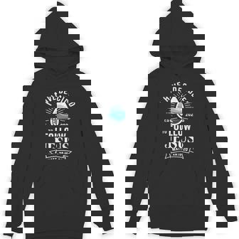 I Have Decided To Follow Jesus Baptism -Adults Black Small Modern Religious Theme Straight Fit Hoodie - Monsterry